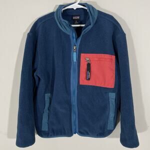 Patagonia Kids Synchilla Fleece Jacket Small 7-8 Blue Retro Full Zip Sweater